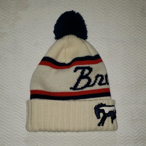 Ford Cream and Navy Beanie with Pom-Pom - Picture 4 of 8